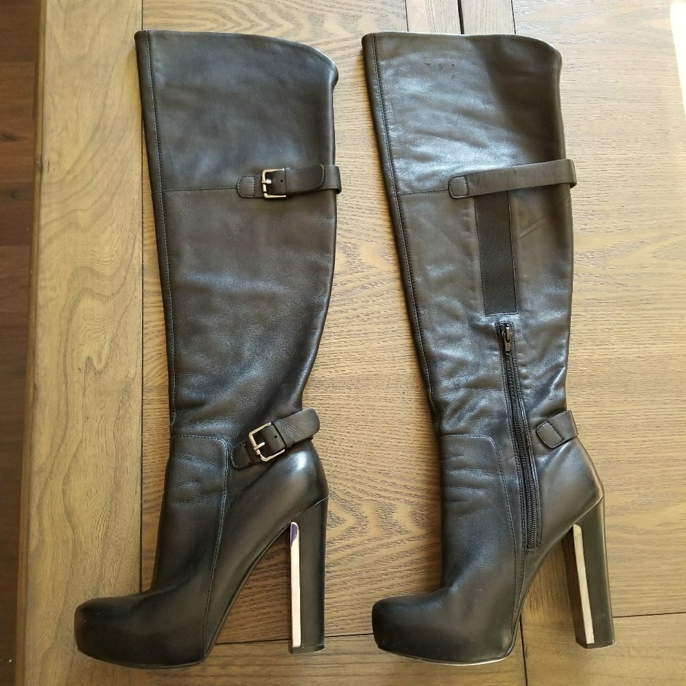 Guess Black Leather Boots